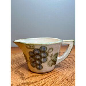 Hand Painted Louisville Stoneware Co Vintage Ceramic Creamer Grape Motif Harvest